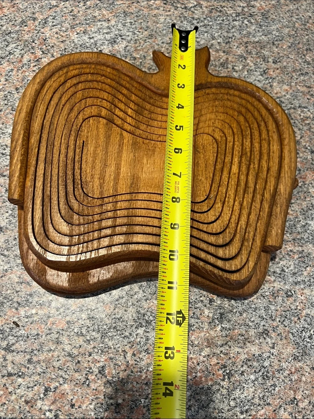 Handcrafted Wooden Apple Basket - Brown